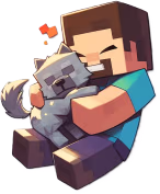 Minecraft_steve_with_wolf emote