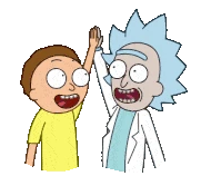 Morty_and_young_Rick_high_five emote