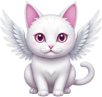 Whitecatangelwithwings emote