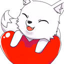 WhiteFoxHeart emote