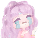Purplehaircrying emoji
