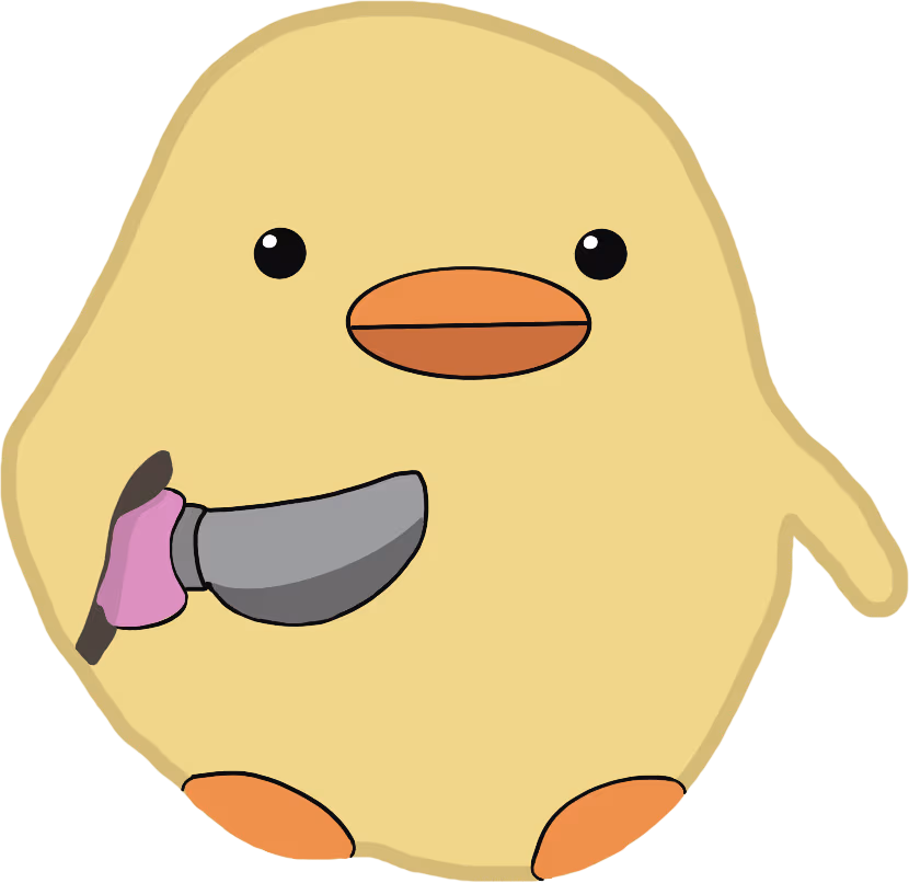 chick_holding_knife sticker