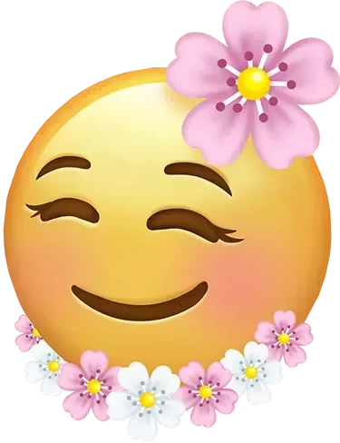 Blush_Smile_Flowers emote