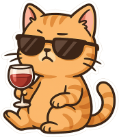 Catdrinkingwine static emote