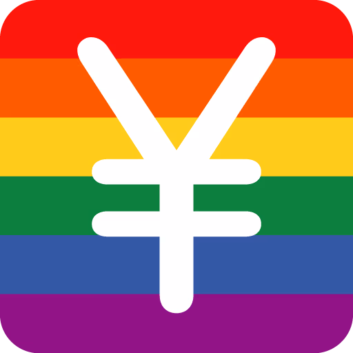 rainbow_indicator_yen_and_yuan_sign emote