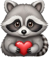Gray_raccoon_inlove emoji