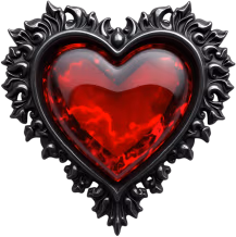 Gothicheartredblack emote