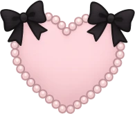 Cutepinkheartwithblackbows emote