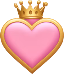 Goldpinkheartqueencrown emote