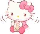 HelloKittyBobaDrink emote
