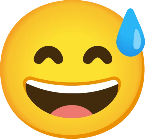 GrinningFacewithSweatEmoji emoji