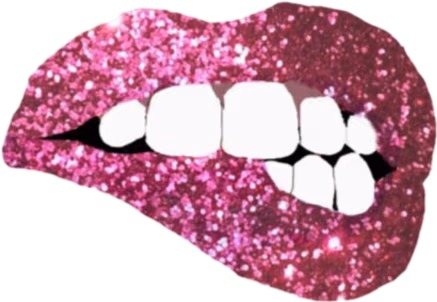 PinkGlitterLipBite emote