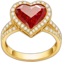 Reddiamondheartgoldring emoji