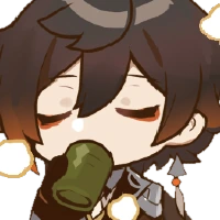 Chibi_Zhongli_Drink emoji