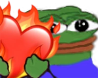 Pepe_ios_flaming_heart sticker