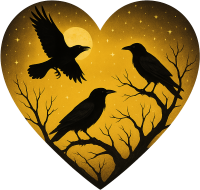 Yellownightskyheartwithdarkraven static emote