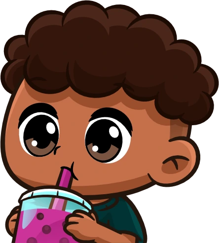 CurlyBLKDrink emote