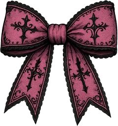 Pinkblackgothbow emote