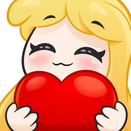 BlondeGirlHeart emote
