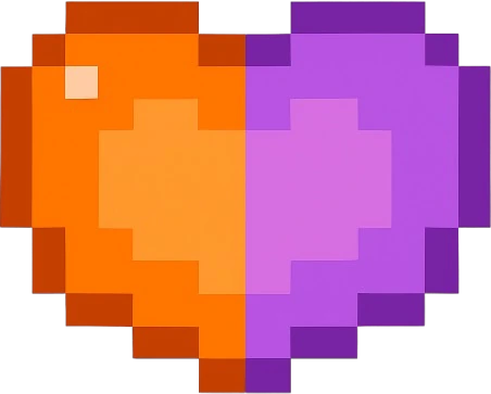 purpleorangeheart emote