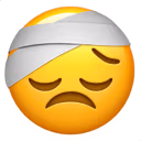 pensive_sad_face_with_head_bandage emote