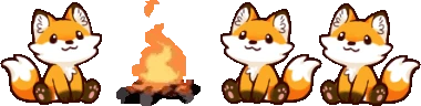 foxsittingverycomfortablearoundacampfirewithitsfriends emoji