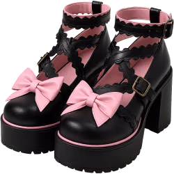 Pinkblackgothshoes emote