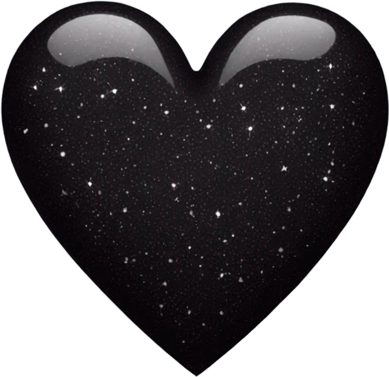 Blackglitterheartcute emote