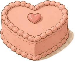 Pinkheartcake emote