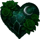 Greengothheartgif emote
