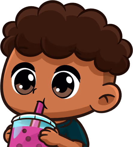 CurlyBLKDrink emote
