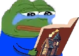 Bookpepecry emote