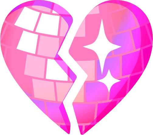 PinkDiscoBrokenHeart emote