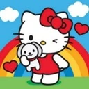 hellokitty_rainbow emote