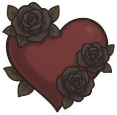 Redblackroseheart emote