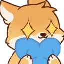 ShibaBlueHeartSparkles emote