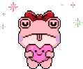 PinkFrogHeart emote