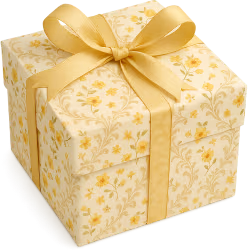 Whiteyellowfloralgiftbox emote