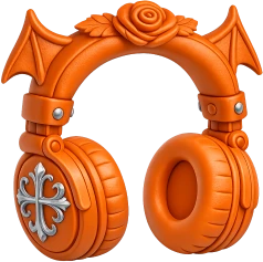 Orangegothicheadphones emoji