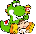 MarioBros_YoshiBabyMario emote