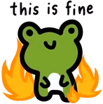 ThisIsFineFrog emote
