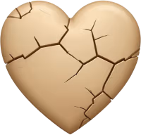 Beigeheartwithsmallcrack emote