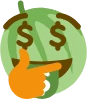 MoneyHungryMelonCowboyThinking emoji