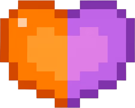 purpleorangeheart emote