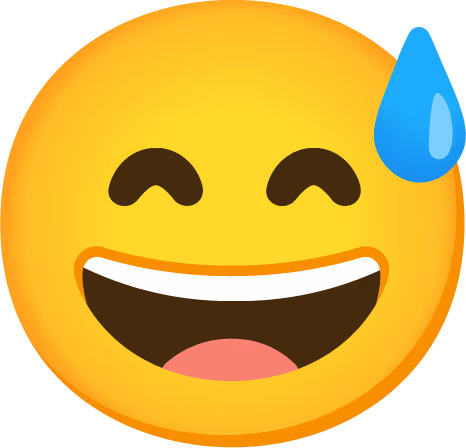 GrinningFacewithSweatEmoji emote