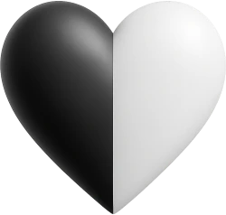 Blackwhiteheart emote