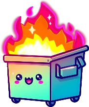 pretty_dumpster_fire emote