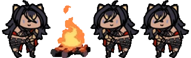 DehyaGroovingVeryComfortablyAroundTheCampfireWithHerFellowDehyas emote