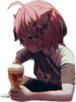 CuteSadDrinking emote
