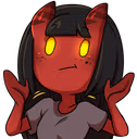 MeruTheSuccubusHandsUp emote